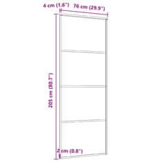 Vidaxl Posuvné dveře mléčné ESG sklo a hliník 76 x 205 cm černé