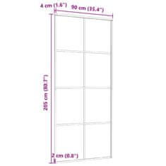 Vidaxl Posuvné dveře hliník a ESG sklo 90 x 205 cm černé