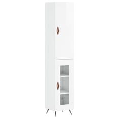 Vidaxl Skříň highboard bílá s vysokým leskem 34,5x34x180 cm kompozit