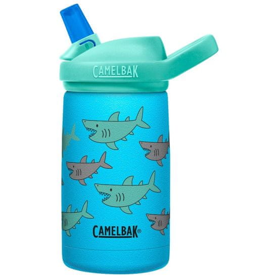 shumee Termální láhev pro děti CamelBak eddy+ Kids SST vakuově izolovaná 350ml, Škola žraloků