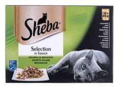 shumee SHEBA Selection in Sauce Mix of Flavors in omáčka - mokré krmivo pro kočky - 12x85 g