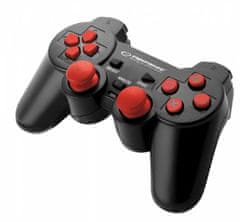 shumee Gamepad Esperanza EGG106R (PC, PS2, PS3; černá, červená)