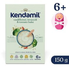 Kendamil 6x Kaše mléčná s brokolici, květákem a rajčaty (150 g), 6m+