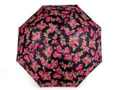 Kraftika 1ks antracitová růžová dámský skládací deštník
