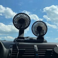 Xtrobb 23222 Dvojitý ventilátor do auta černý