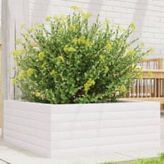 Petromila Zahradní truhlík bílý 60 x 60 x 23 cm masivní borové dřevo