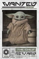CurePink Plakát Star Wars|Hvězdné Války TV seriál The Mandalorian: Wanted The Child - mladý Yoda (61 x 91,5 cm)