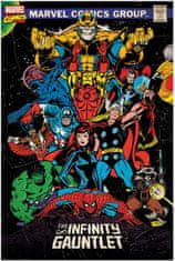 CurePink Plakát Marvel Retro: The Infinity Gauntlet (61 x 91,5 cm)