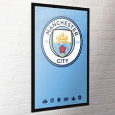 CurePink Plakát FC Manchester City: Klubový znak (61 x 91,5 cm)