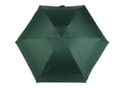 Skládací mini deštník s pevným pouzdrem - zelená tmavá