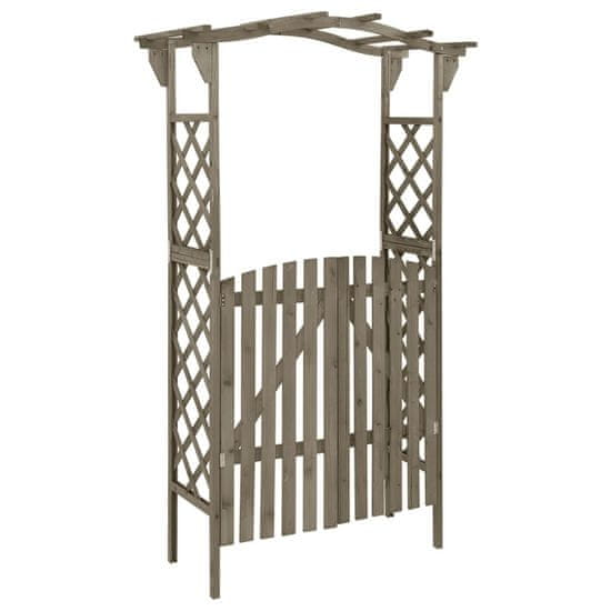 Vidaxl Pergola s brankou 116 x 40 x 204 cm šedá masivní jedle