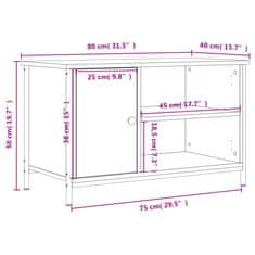 Vidaxl TV skříňka šedá sonoma 80 x 40 x 50 cm kompozitní dřevo