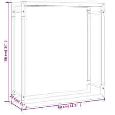 Vidaxl Stojan na palivové dřevo matný černý 80x28x86 cm ocel