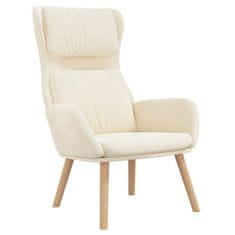 Vidaxl Relaxační křeslo se stoličkou krémově bílé samet