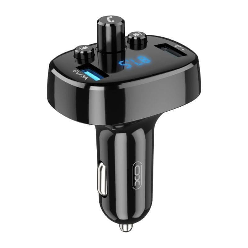 XO Bluetooth FM transmitter BCC02 BCC02 töltővel 15W fekete (GSM106969)