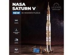 UGEARS 3d dřevěné mechanické puzzle nasa, saturn v