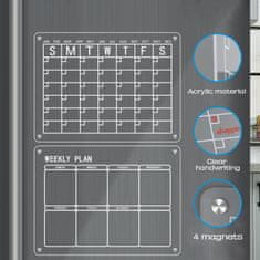 Magnetický kalendář se suchou stíratelnou tabulí na lednici | REUSABLEPLAN