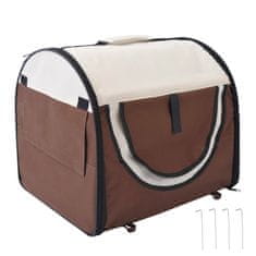 PAWHUT Dog Crate Skládací Pes Carrier & Pet Batoh S Polštářem Waterproof Oxford Fabric Coffee 