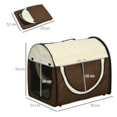 PAWHUT Dog Box Skládací Přepravní Box Pro Psy, 2 Barvy, 5 Velikostí, L (70X51X59 Cm), Káva 