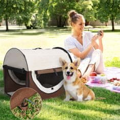 PAWHUT Dog Box Skládací Přepravní Box Pro Psy, 2 Barvy, 5 Velikostí, Xxl (81X56X66 Cm), Káva 