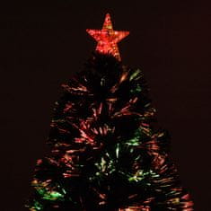 HOMCOM Vánoční Stromek Umělý Vánoční Stromek Jedle Světelný Led Stromeček S Kovovým Stojánkem, Optický Měnič Barev, Zelená, 120 Cm 