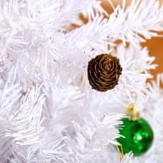 HOMCOM Vánoční Stromek Umělý Vánoční Stromek 150Cm Se Stojanem Včetně Dekorace (150Cm, Bílá/Vánoční Stromeček) 