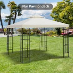 OUTSUNNY Náhradní Střešní Altánová Střecha Za Plechový Altán, Zahradní Altán, 3X3M, Krémově Bílá, Polyester 