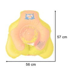 WOWO Kruh na plavání pro batole 6-18 Měsíců, Žlutý, s Sedátkem a Stříškou, Max 11 kg