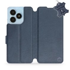 Mobiwear Kožené knížkové flip pouzdro - Realme Note 50 - Modré - L_NBS