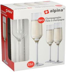 SKLENICE NA ŠAMPAŇSKÉ ALPINA 220ML 6KS