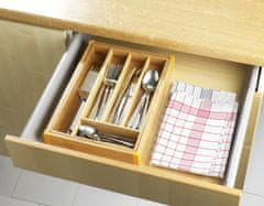 Maximex Organizér na příbory BAMBOO, nastavitelný, 25,5 - 38 x 36 x 5 cm