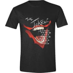 CurePink Pánské tričko Dc Comics: Joker Lips (XL) černé bavlna