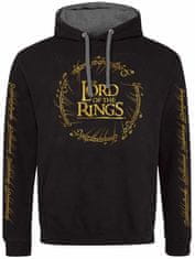 CurePink Pánská mikina Lord Of The Rings|Pán prstenů: Gold Foil Logo (S) černá bavlna