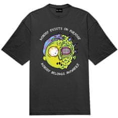 CurePink Pánské tričko Rick & Morty: Nikdo neexistuje záměrně.. (L) černá bavlna