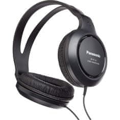 Panasonic RP-HT161E-K, drátové sluchátka, přes hlavu, 3,5mm jack, kabel 2m, černá