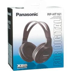 Panasonic RP-HT161E-K, drátové sluchátka, přes hlavu, 3,5mm jack, kabel 2m, černá