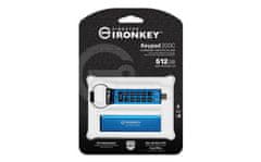 Kingston IronKey Keypad 200C/512GB/USB 3.2/USB-C/Modrá