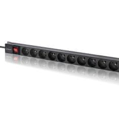 Qoltec Hliníková PDU lišta pro RACK | 16A | 16 x FRENCH | vertikální | 1,8m