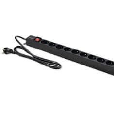 Qoltec Hliníková PDU lišta pro RACK | 16A | 16 x FRENCH | vertikální | 1,8m