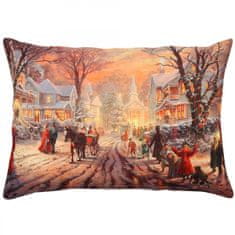 Hanah Home Vánoční dekorační polštář STARLIT 33x48 cm červený