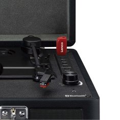 LENCO TT-115BK retro gramofon Bluetooth/USB/AUX se dvěma vestavěnými reproduktory, kufříkový