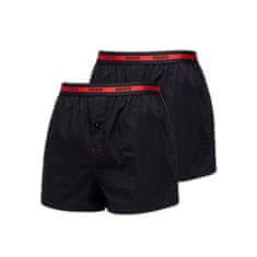 Hugo Boss Trenky Woven Boxer Shorts 2 Pack Black S S Černá
