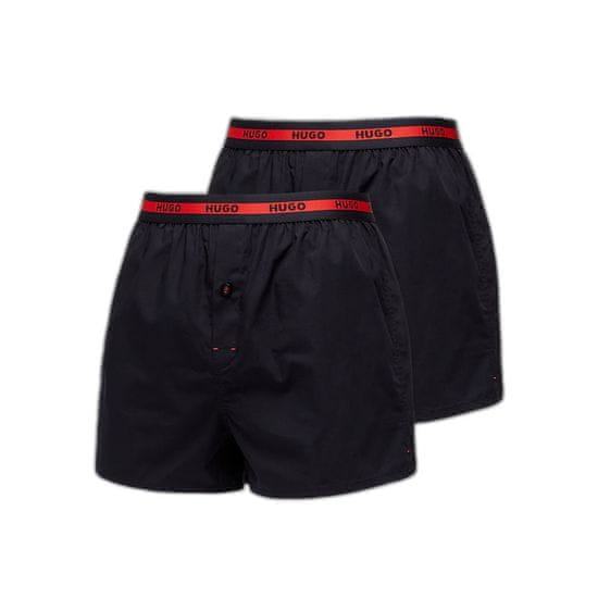 Hugo Boss Trenky Woven Boxer Shorts 2 Pack Black S