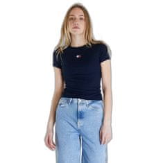 Tommy Hilfiger Tričko Tommy Jeans Slim Badge Ribbed Tee Dark Night Navy M Modrá