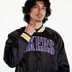 New Era Bomber LA Lakers NBA Applique Satin Bomber Jacket UNISEX Black/ True Purple M M Černá