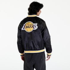 New Era Bomber LA Lakers NBA Applique Satin Bomber Jacket UNISEX Black/ True Purple M M Černá