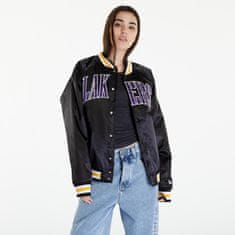 New Era Bomber LA Lakers NBA Applique Satin Bomber Jacket UNISEX Black/ True Purple M M Černá