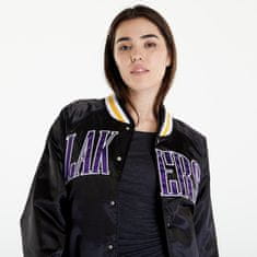 New Era Bomber LA Lakers NBA Applique Satin Bomber Jacket UNISEX Black/ True Purple M M Černá