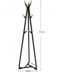 Severno Loftový stojanový věšák na oblečení YOKO černý 172 cm