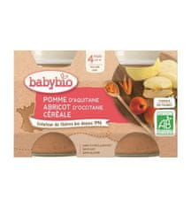 Babybio Příkrm jablko meruňka cereálie 2x 130 g